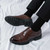 Men's brown retro brogue cap toe oxford dress shoe 03