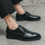 Men's black retro wingtip brogue oxford dress shoe 06