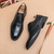 Men's black retro wingtip brogue oxford dress shoe 07