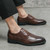 Men's brown retro wingtip brogue oxford dress shoe 04