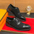 Men's black retro brogue splicing accents cap oxford dress shoe 09