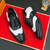 Men's black white wingtip brogue two tone oxford dress shoe 08