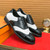 Men's black white wingtip brogue two tone oxford dress shoe 09