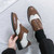 Men's brown white wingtip brogue two tone oxford dress shoe 06