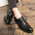 Men's black retro wingtip brogue oxford dress shoe 05