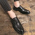 Men's black retro wingtip brogue oxford dress shoe 08