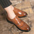 Men's brown retro wingtip brogue oxford dress shoe 03