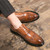 Men's brown retro wingtip brogue oxford dress shoe 08