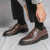 Men's brown retro wingtip brogue derby dress shoe 05