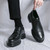Men's black retro wingtip brogue derby dress shoe 03