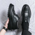 Men's black retro wingtip brogue derby dress shoe 02