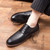 Men's black urban retro brogue derby dress shoe 04
