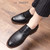 Men's black urban retro brogue derby dress shoe 05