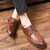 Men's brown urban retro brogue derby dress shoe 03