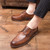 Men's brown urban retro brogue derby dress shoe 04