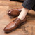 Men's brown urban retro brogue derby dress shoe 05