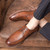 Men's brown urban retro brogue derby dress shoe 06