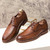 Men's brown urban retro brogue derby dress shoe 07
