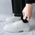 Men's white patent long wing brogue tick sole derby dress shoe 07