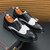 Men's black white two tone wingtip brogue derby dress shoe 11