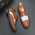Men's brown white two tone wingtip brogue derby dress shoe 09