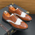 Men's brown white two tone wingtip brogue derby dress shoe 10