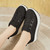 Women's black weave accents lace up rocker bottom shoe sneaker 05
