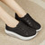 Women's black weave accents lace up rocker bottom shoe sneaker 07
