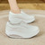 Women's white causal plain slip on rocker bottom shoe sneaker 02