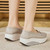 Women's grey causal top butterfly lace slip on rocker bottom shoe 04