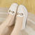 Women's beige causal top metal buckle slip on rocker bottom shoe 09