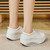 Women's white plain lace accents rocker bottom shoe sneaker 06