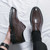 Men's brown retro croc skin pattern derby dress shoe 07