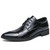 Men's black retro crocodile skin pattern point toe derby dress shoe 01