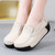Women's beige sewn accents casual slip on rocker bottom shoe 07