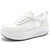 Women's white plain hollow out lace rocker bottom shoe sneaker 01 Women's white plain hollow out lace rocker bottom shoe sneaker 01