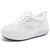 Women's white plain pattern punching rocker bottom shoe sneaker 01 Women's white plain pattern punching rocker bottom shoe sneaker 01