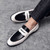 Men's white black two tone penny strap slip on dress shoe 06