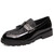 Men's black patent sequins accents top tassel slip on dress shoe 01