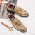 Men's golden patent sequins accents top tassel slip on dress shoe 09
