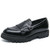 Men's black retro croc pattern thick sole monk strap slip on dress shoe 01