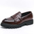 Men's brown retro croc pattern thick sole monk strap slip on dress shoe 01