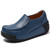 Women's blue sewn accents casual slip on rocker bottom shoe 01