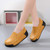 Women's yellow sewn accents casual slip on rocker bottom shoe 03