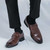 Men's brown retro monk strap buckle slip on dress shoe 03