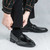 Men's black retro monk strap buckle slip on dress shoe 03
