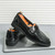 Men's black retro monk strap buckle slip on dress shoe 10