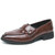 Men's brown retro monk strap buckle slip on dress shoe 01