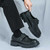 Men's black retro monk strap buckle thick sole slip on dress shoe 02