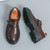 Men's brown retro monk strap buckle thick sole slip on dress shoe 09